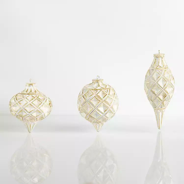 Assorted Cream Carved Ornaments | Kirkland's Home