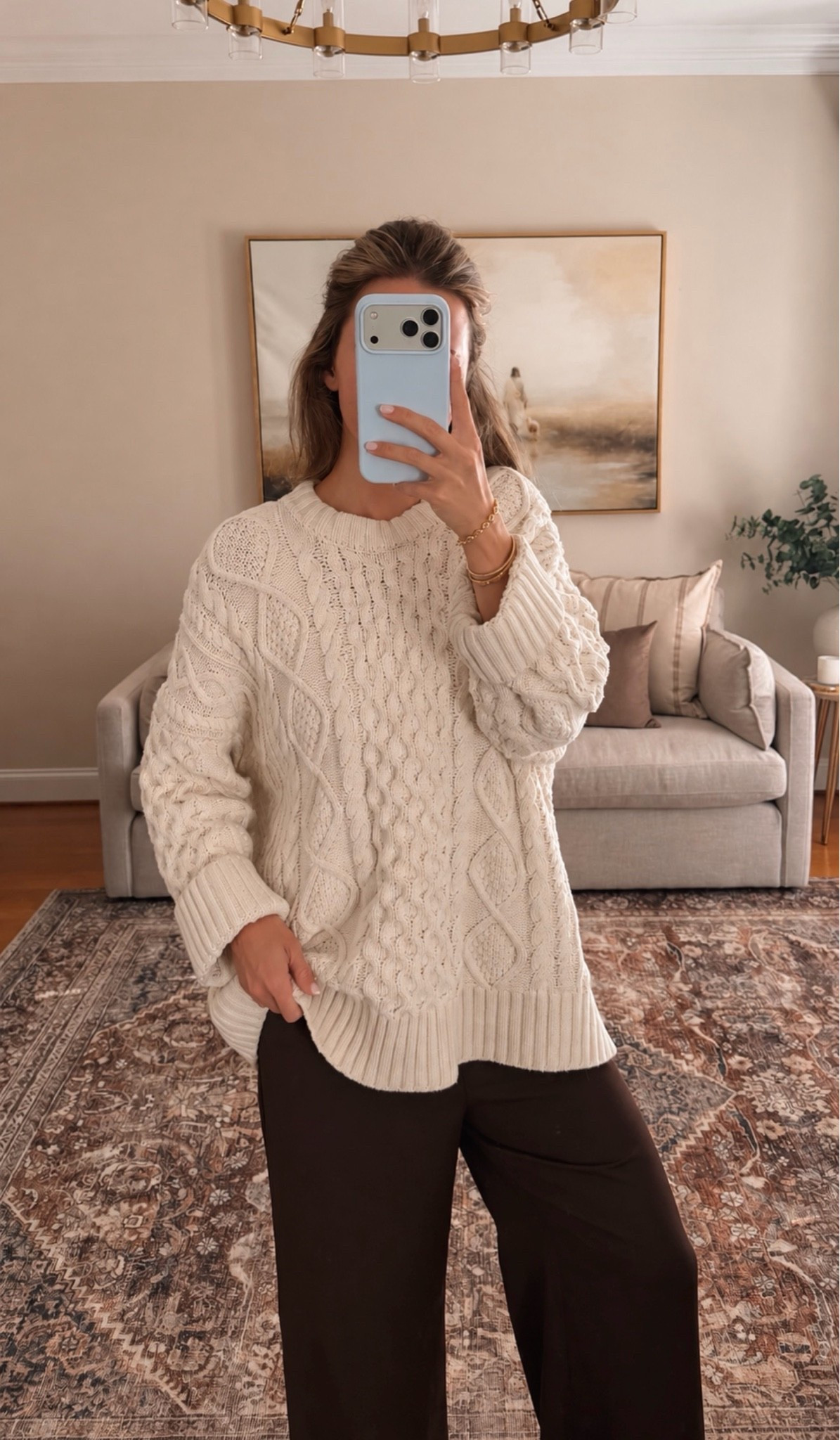 full outfit on sale 🙌🏽 amazon sweater and target pants! these target pants are the perfect d*pe for the aritzia version!!! SO GOOD👏🏼