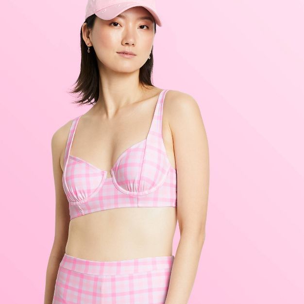 Women's Underwire Gingham Bikini Top - Stoney Clover Lane x Target Pink | Target