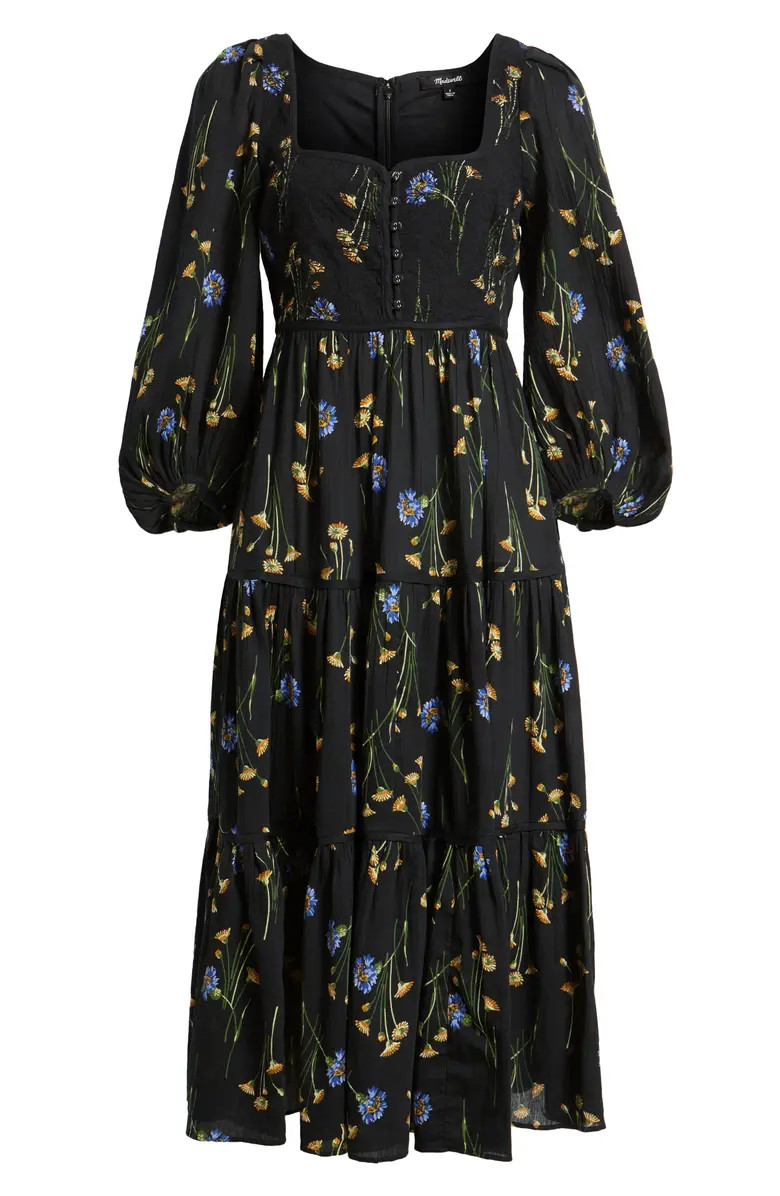 Xiomara Floral Print Long Sleeve Cotton Dress | Nordstrom