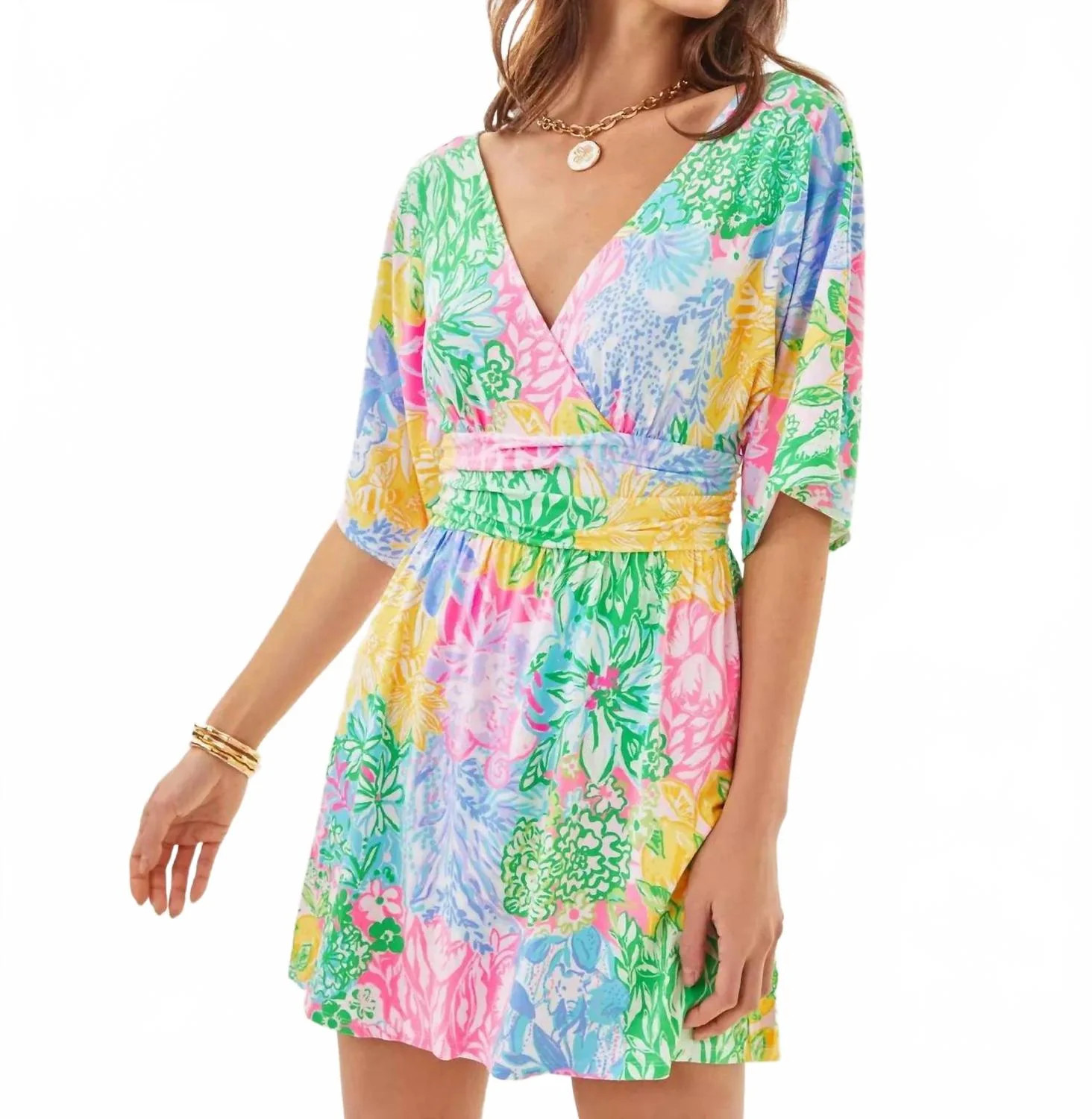 Parigi Knit Skort Romper In Multi Bright Delight Patch | Shop Simon