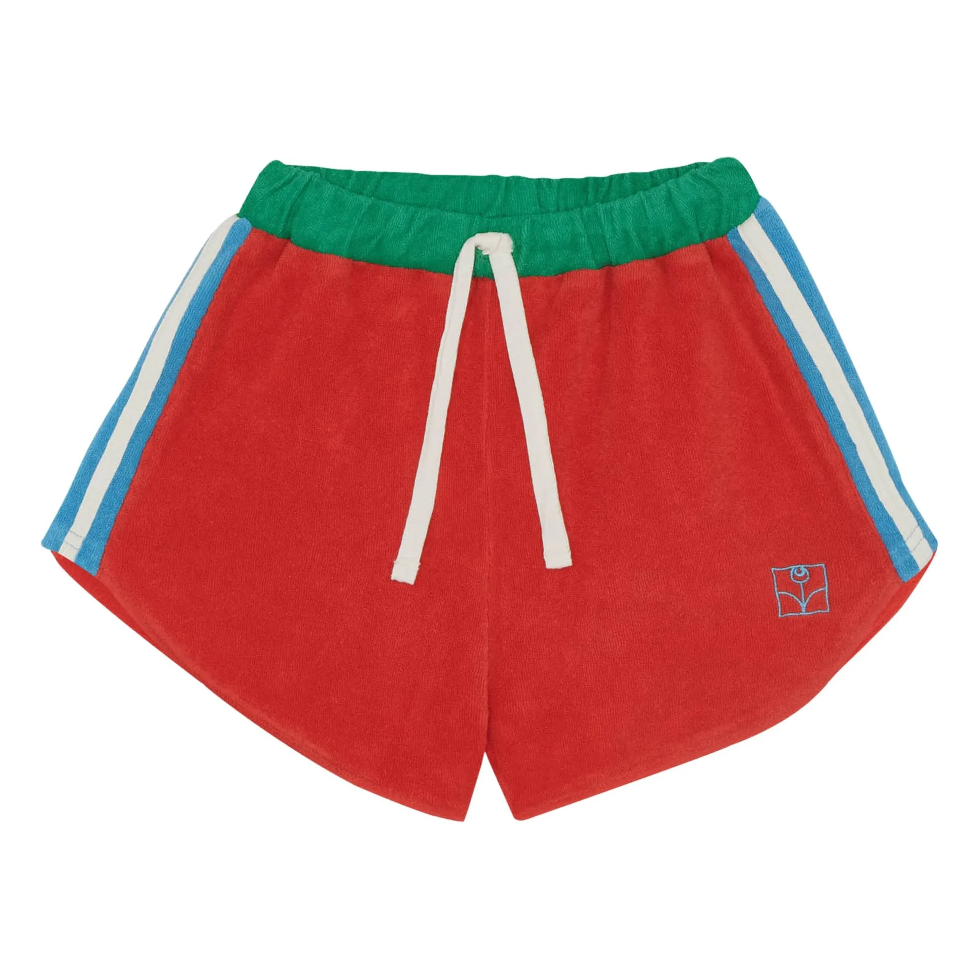 Retro Terrycloth Contrast Stripe Short | Red | Smallable