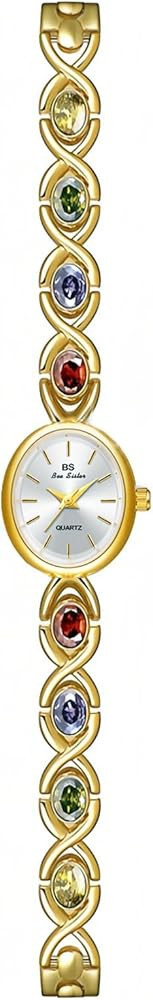 FANMIS Gold Tone Watches for Women with Small Vintage Bracelet Elegant Jade Oval Dial Dress Watch... | Amazon (US)