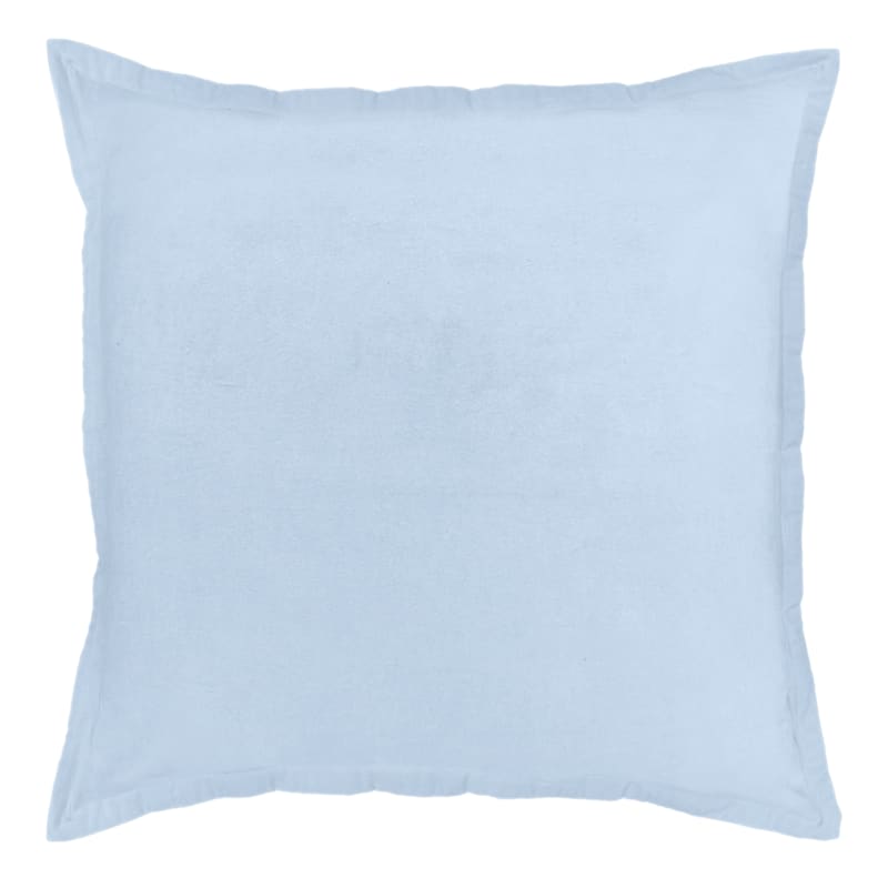 Blue Cotton Velvet Euro Throw Pillow, 24" | At Home