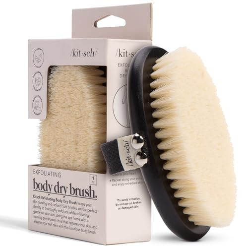 Kitsch Dry Brushing Body Brush for Lymphatic Drainage- Soft Bristles - Reduces Cellulites, Removes Dry Skin and Improves Blood Circulation, Body Exfoliator Scrubber for Glowing Skin, Sauna Accessories | Amazon (US)