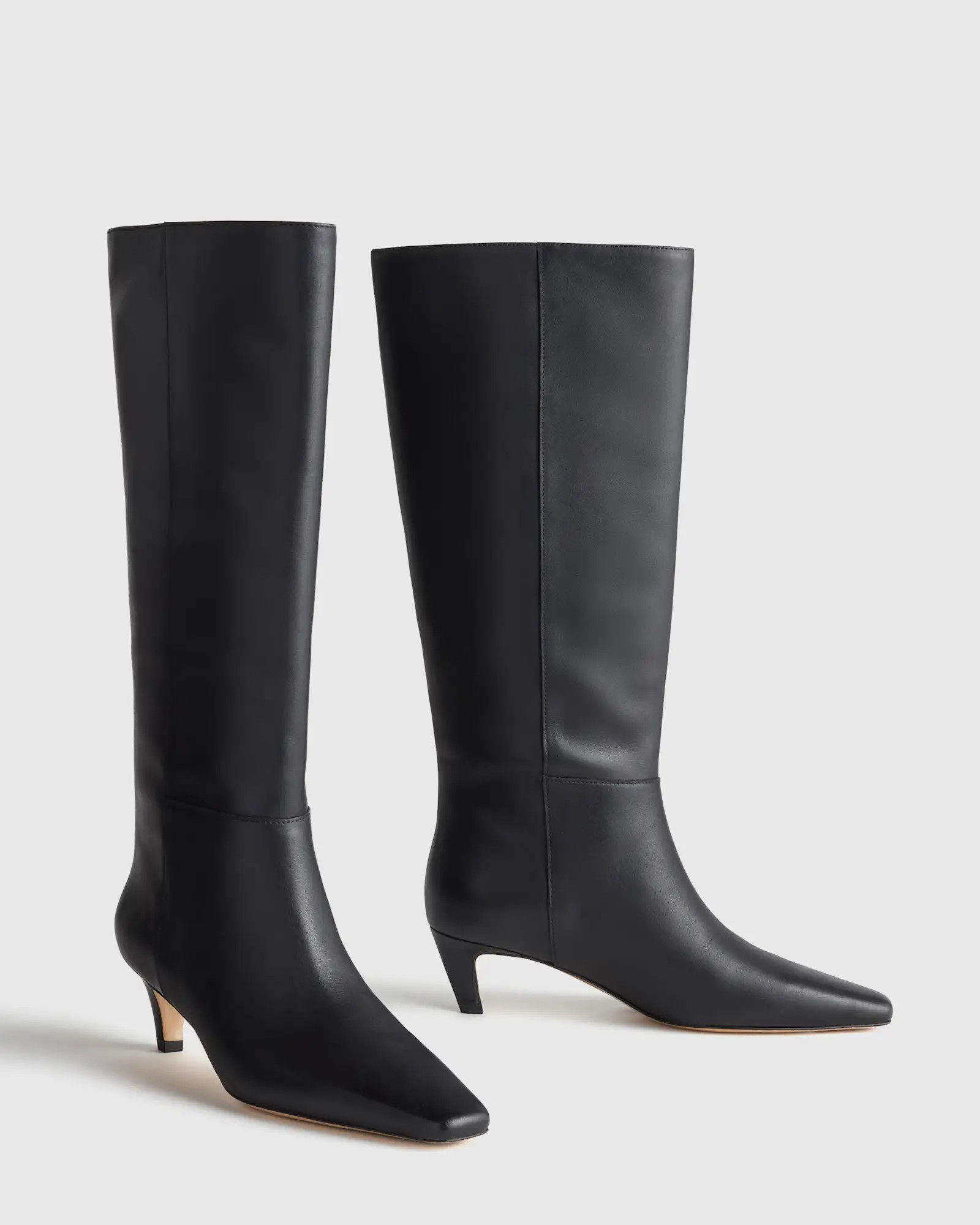 Italian Leather Tall Kitten Heel Boots | Quince