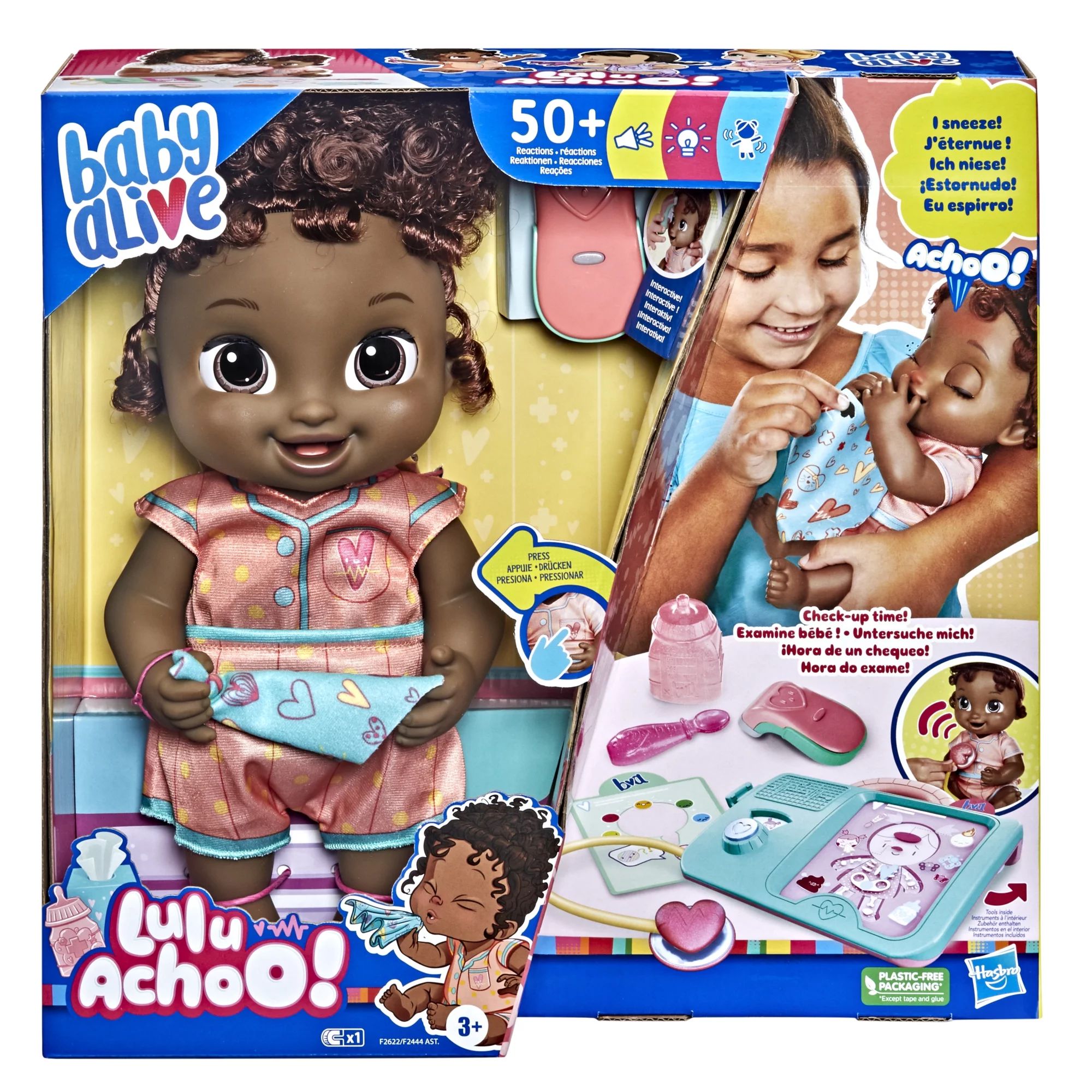 Baby Alive Lulu Achoo Doll, 12-Inch Doctor Play Toy, Sounds, Movements, Black Hair - Walmart.com | Walmart (US)