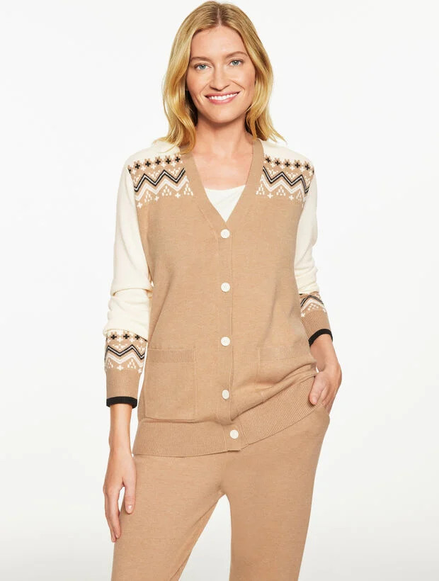 V-Neck Cardigan - Nordic Fair Isle | Talbots