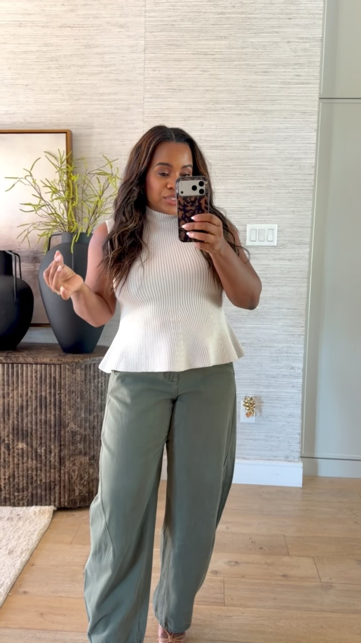 This top is amazing & only $26 ✨ So flattering and perfect for fall. Paired with these barrel pants that are on sale for $21 on Target Circle.