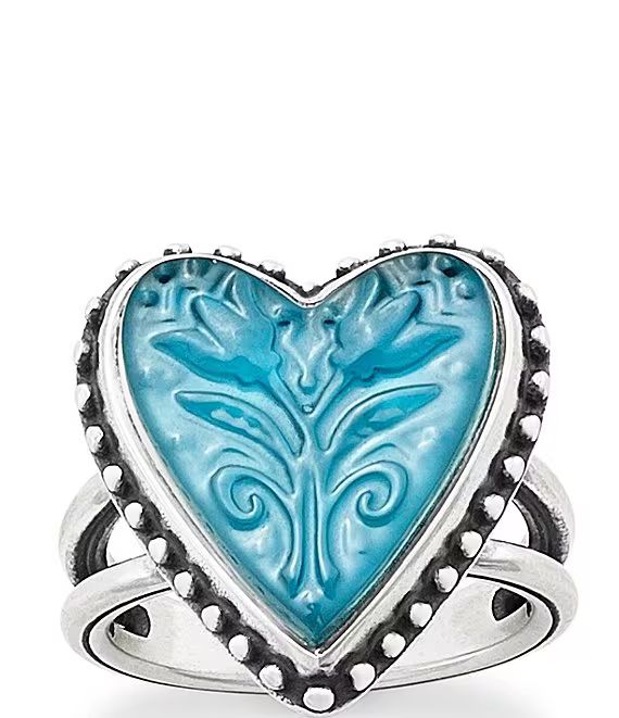Sculpted Heart and Tulips Blue Triplet Ring | Dillards