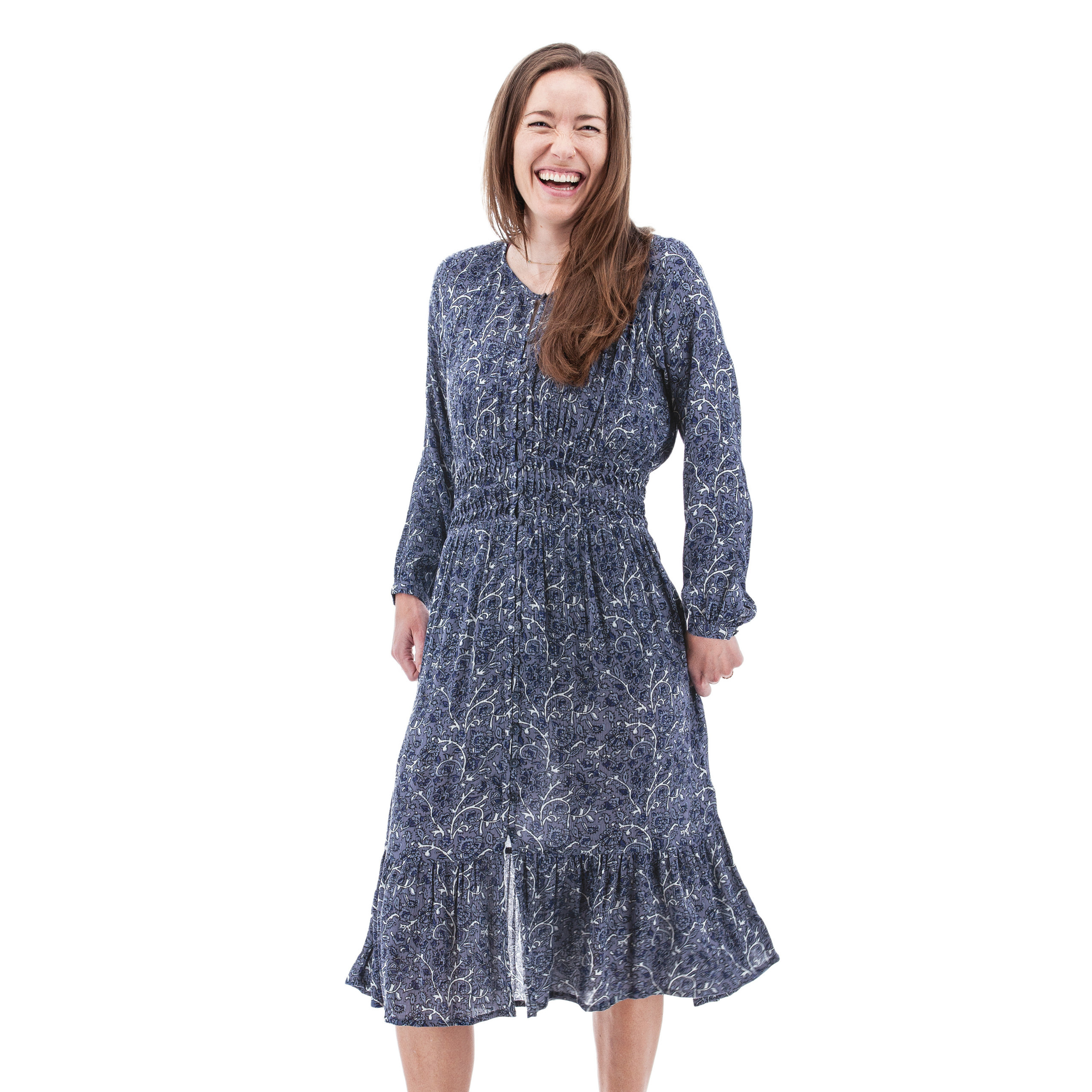 Autumn Floral Smocked Midi Dress | Aventura Clothing