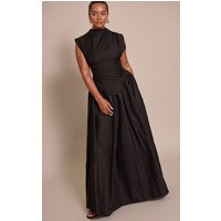 Shape black Woven High Neck Corseted Maxi Shift Dress | PrettyLittleThing US