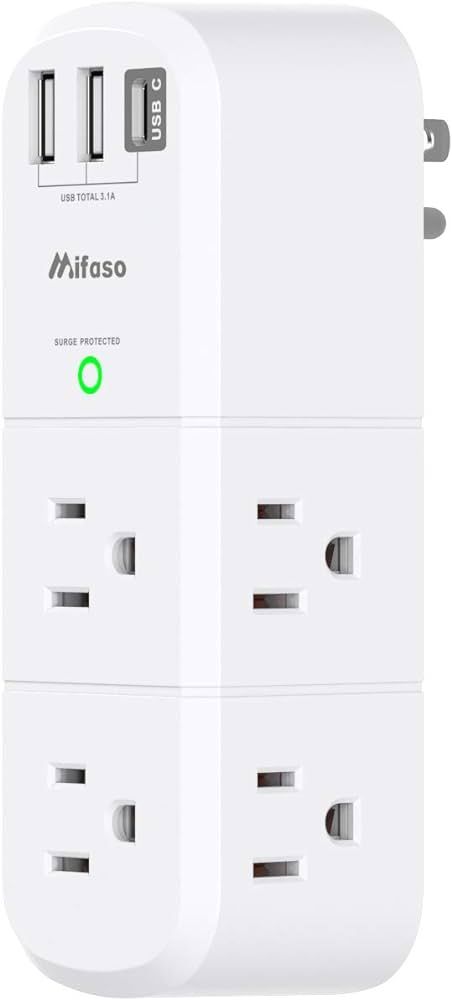 USB Outlet Extender Surge Protector - with Rotating Plug, 6 AC Multi Plug Outlet and 3 USB Ports ... | Amazon (US)