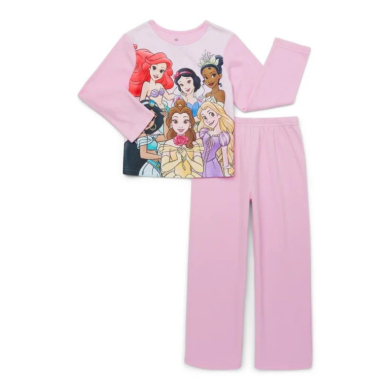 Disney Princess Girls Long Sleeve Top and Pants Pajama Set, 2-Piece, Sizes 4-12 | Walmart (US)