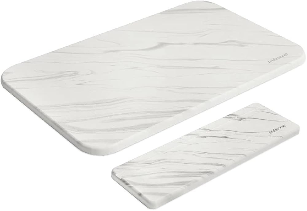 Dish Drying Mats for Kitchen Counter, Diatomaceous Earth Mat, 12”x8” & 9”x3” Small Size H... | Amazon (US)