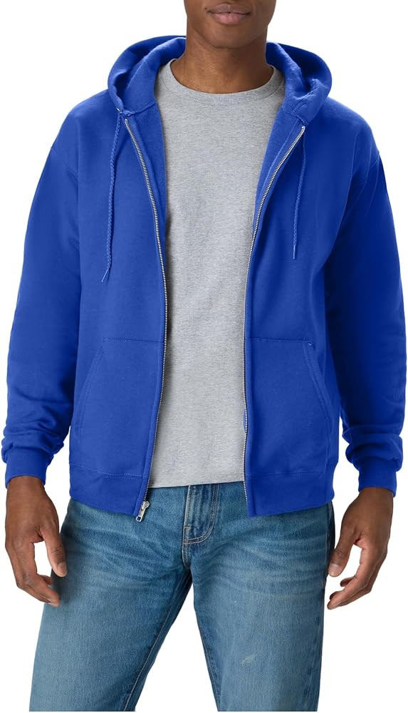 Hanes Men's Zip-up Hoodie, Ecosmart Fleece Full-zip Hoodie for Men, Hooded Sweatshirt | Amazon (US)