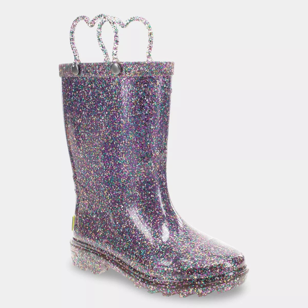 Western Chief Toddler Girls' Abby Glitter Rain Boots - Purple 5T: Waterproof, Light Up, Pull-On | Target