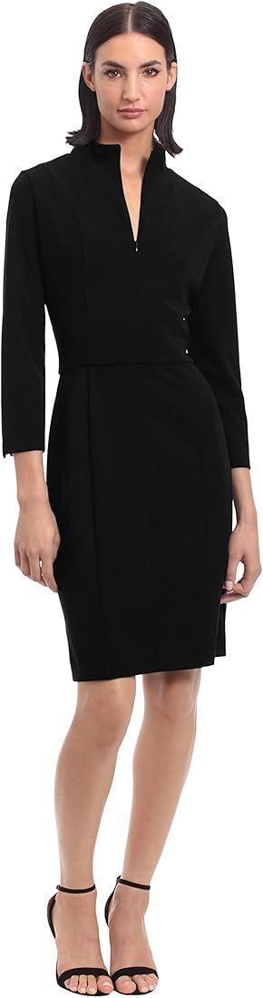 Donna Morgan Women's Notch Neck Sleek Sheath Dress Office Workwear | Amazon (US)