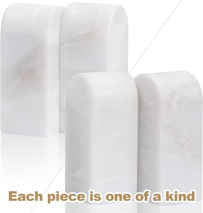 Koville Luxury African Marble Bookends for Shelves, Decorative Book Ends, 7lbs Heavy-Duty Marble ... | Amazon (US)