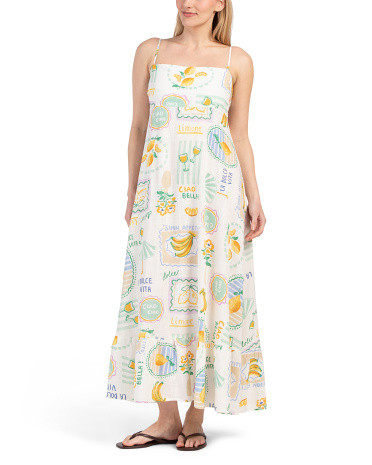 Linen Blend Cover Limone Cover-up Midi Dress | TJ Maxx