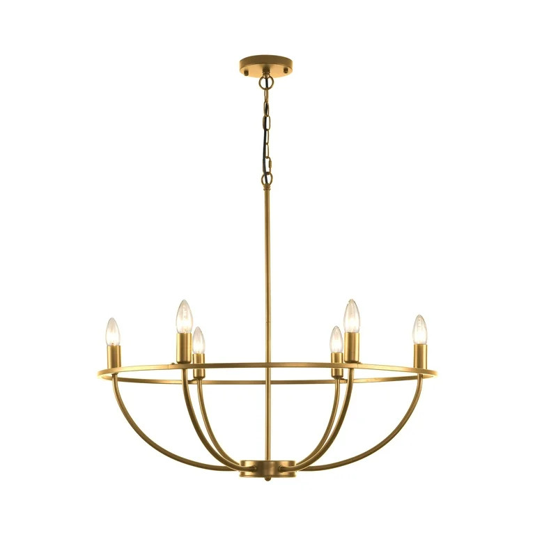 Sodrens 6 Lights 28.58'' Taper Candle Chandelier Wagon Wheel Hanging Light for Kitchen Dining Roo... | Walmart (US)