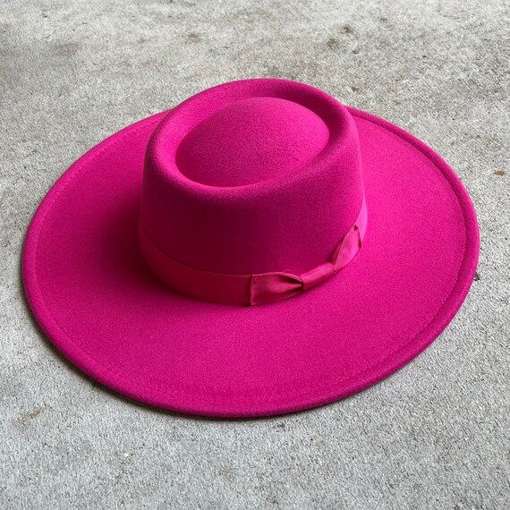 Boater Hat Fuchsia Bolero Hat Fedora Hat Wide Brim Hat | Etsy | Etsy (US)