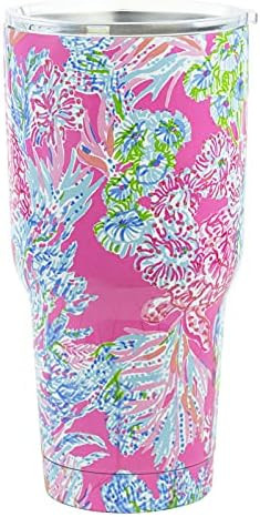 Lilly Pulitzer 30 Oz Insulated Tumbler with Lid, Large Stainless Steel Travel Cup, Double Wall Me... | Amazon (US)