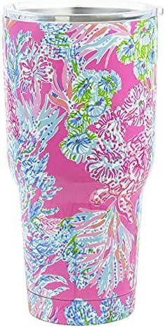 Lilly Pulitzer 30 Oz Insulated Tumbler with Lid, Large Stainless Steel Travel Cup, Double Wall Me... | Amazon (US)