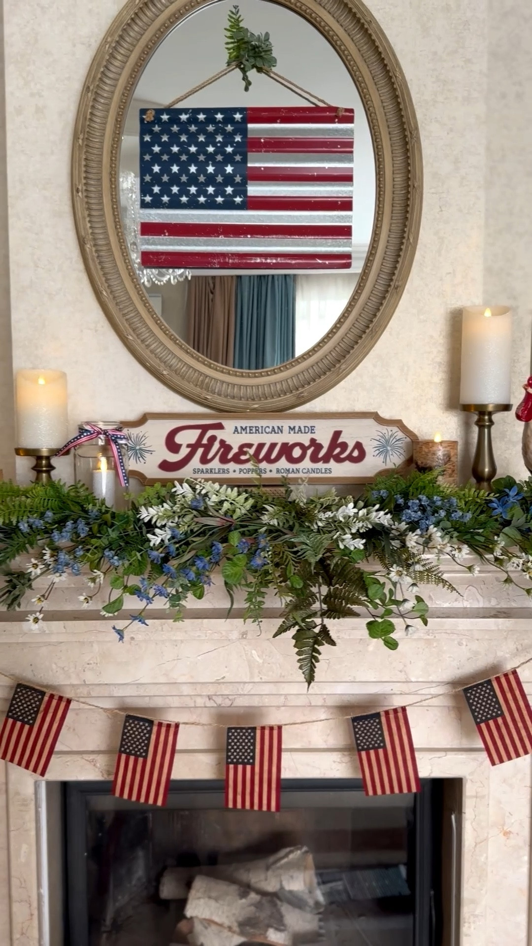 Memorial Day, Fourth of July decor, living room mantel decor, summer home decor, American flag decorations 

#LTKHome #LTKSaleAlert #LTKSeasonal