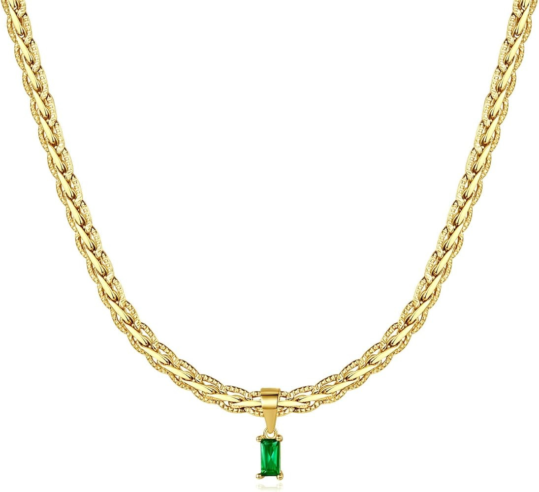 18K Gold Plated Vintage Choker Necklaces for Women Waterproof Choker Necklace Anti Tarnish Gemsto... | Amazon (US)
