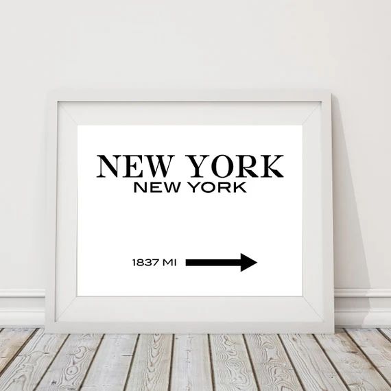 New York Wall Art. New York City. NYC Bedroom Decor. Gossip Girl Inspired Marfa Sign Single Print... | Etsy (US)