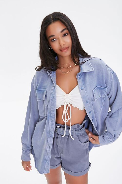 Fleece Dolphin-Hem Shacket | Forever 21 (US)