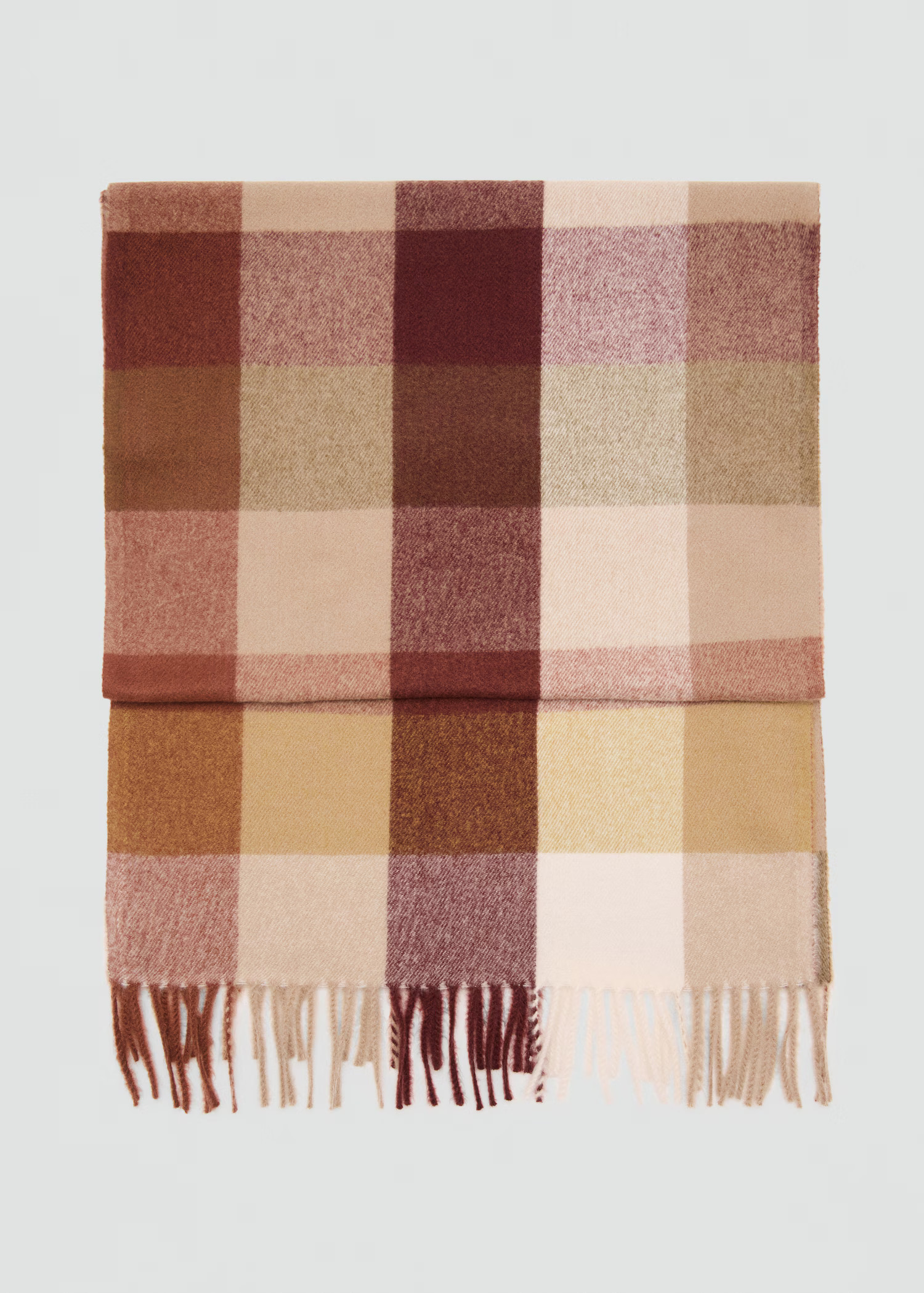 Check scarf with fringed ends | Mango (US/MX/AU)