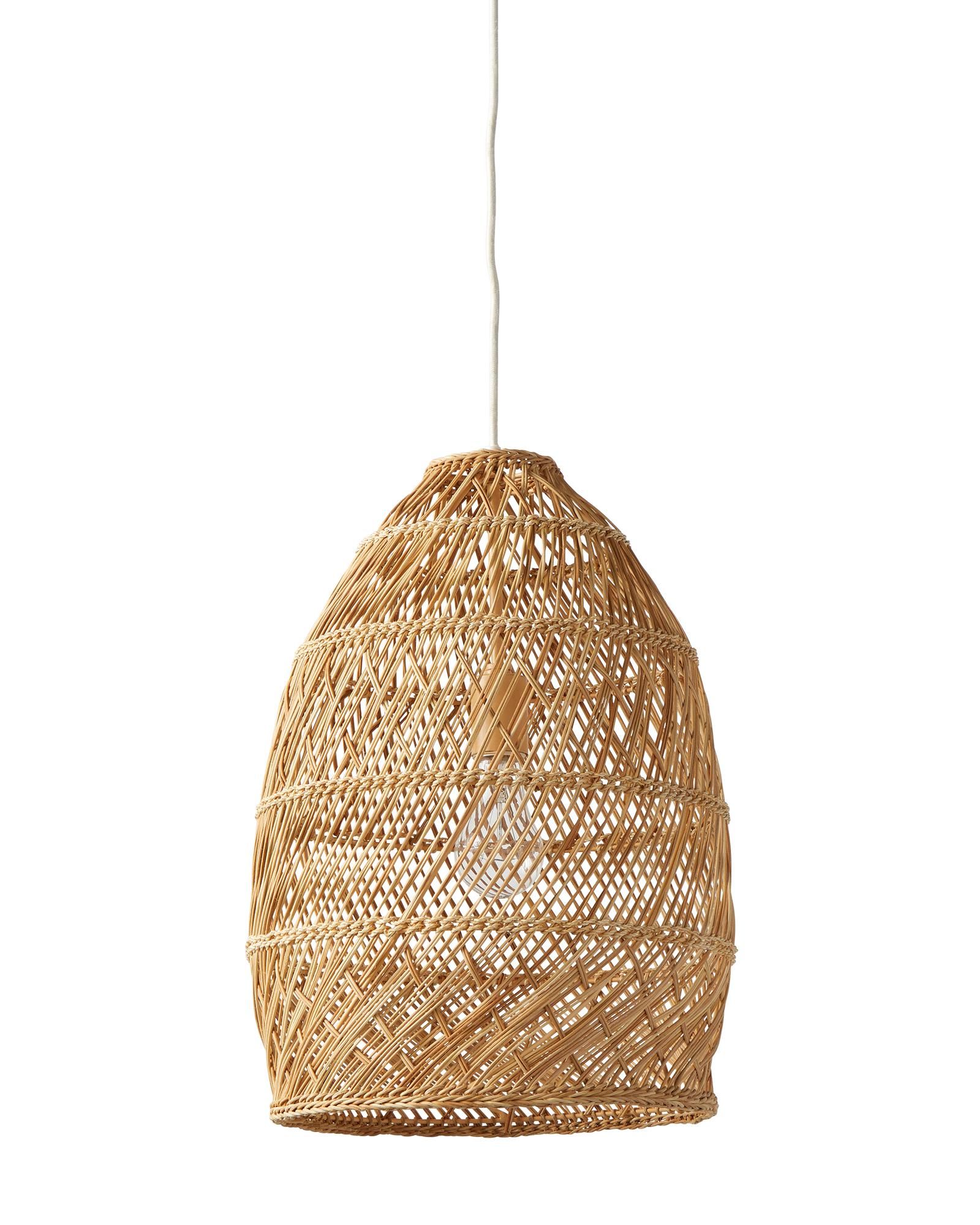 Headlands Rattan Bell Pendant | Serena and Lily