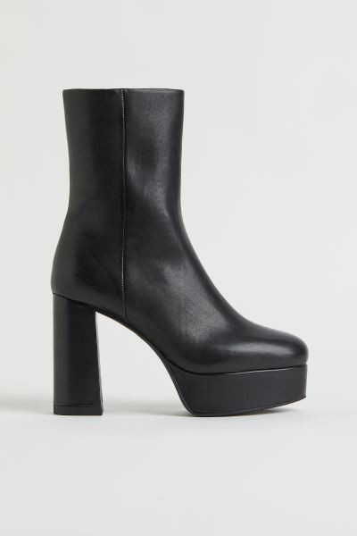 Heeled leather boots | H&M (UK, MY, IN, SG, PH, TW, HK)