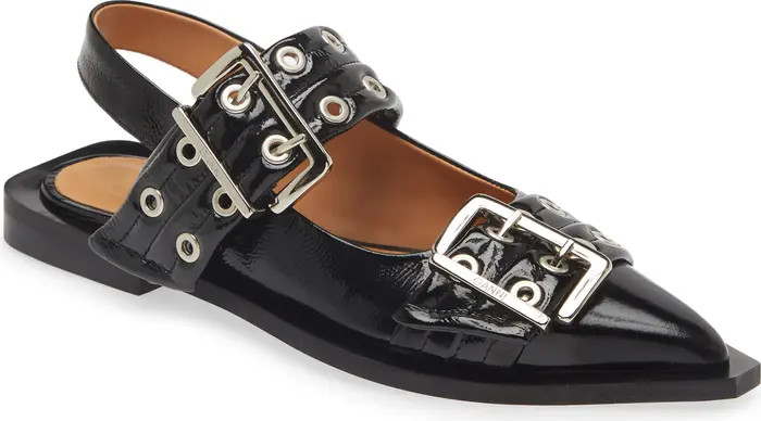 Ganni Slingback Pointed Toe Flat (Women) | Nordstrom | Nordstrom