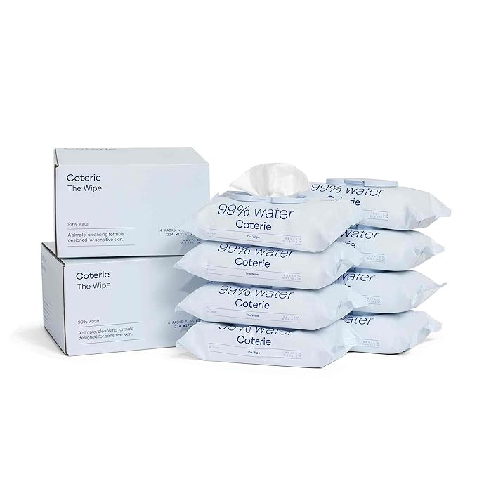 Coterie Baby Wipes, 8 Pack, 448 Count, Unscented Wipes, 99% Purified Water, Plastic-Free & Plant-... | Amazon (US)