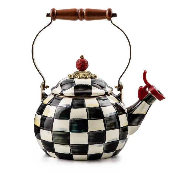 Courtly Check Whistling Tea Kettle | MacKenzie-Childs