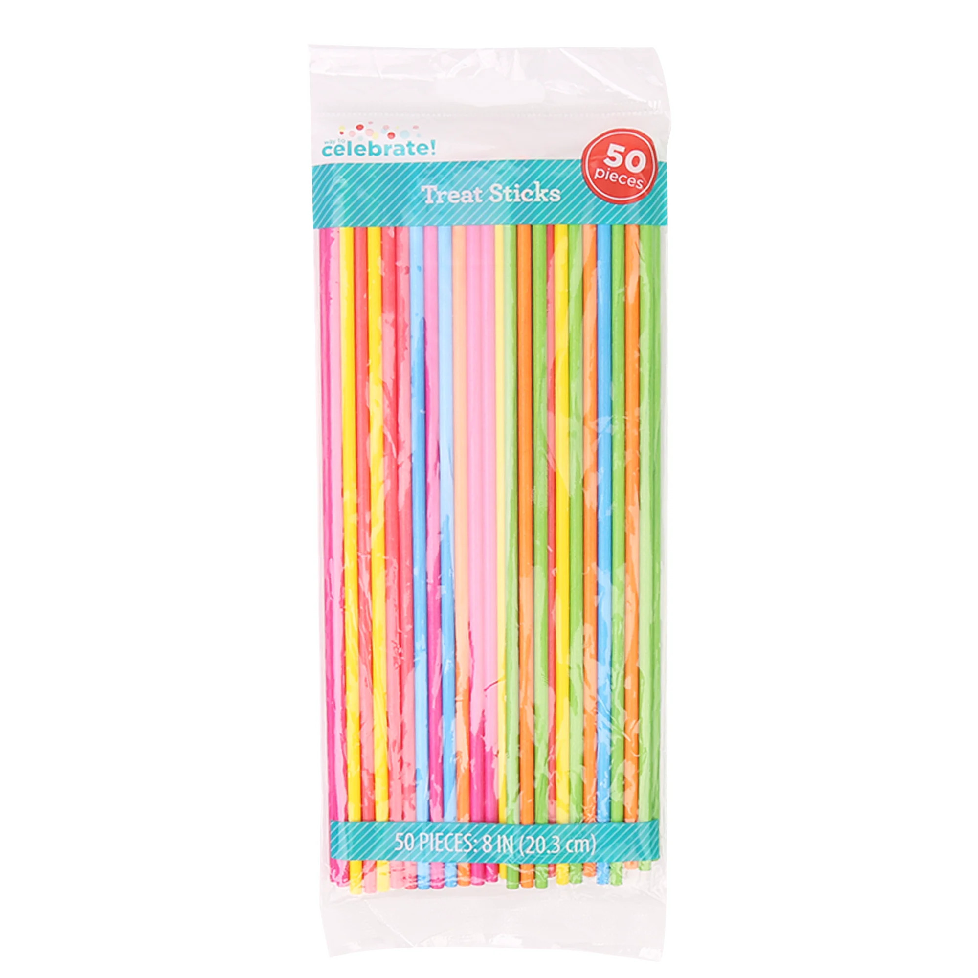 8" Multicolor Paper Treat Sticks, 50 Count, by Way To Celebrate | Walmart (US)
