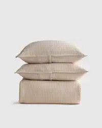 Organic Ribbed Cotton Coverlet Set in Olive | Quince