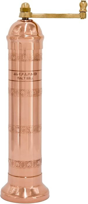 Alexander Home Original Greek Salt Mill, 9-Inch Copper \u2013 European Manual Salt Grinder, Refil... | Amazon (US)