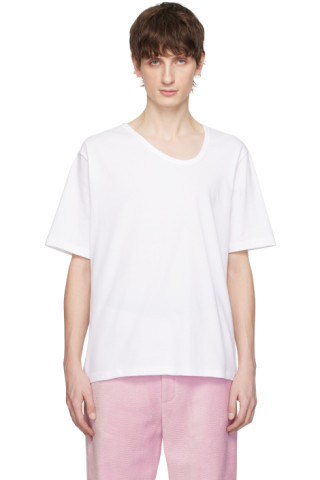 Séfr - White Uneven T-Shirt | SSENSE