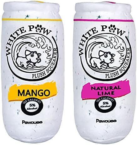 Pawouee White Dog Toys, Cute Funny Soda Dog Drinks Plush Squeaky Dog Toy for Small Medium Large D... | Amazon (US)