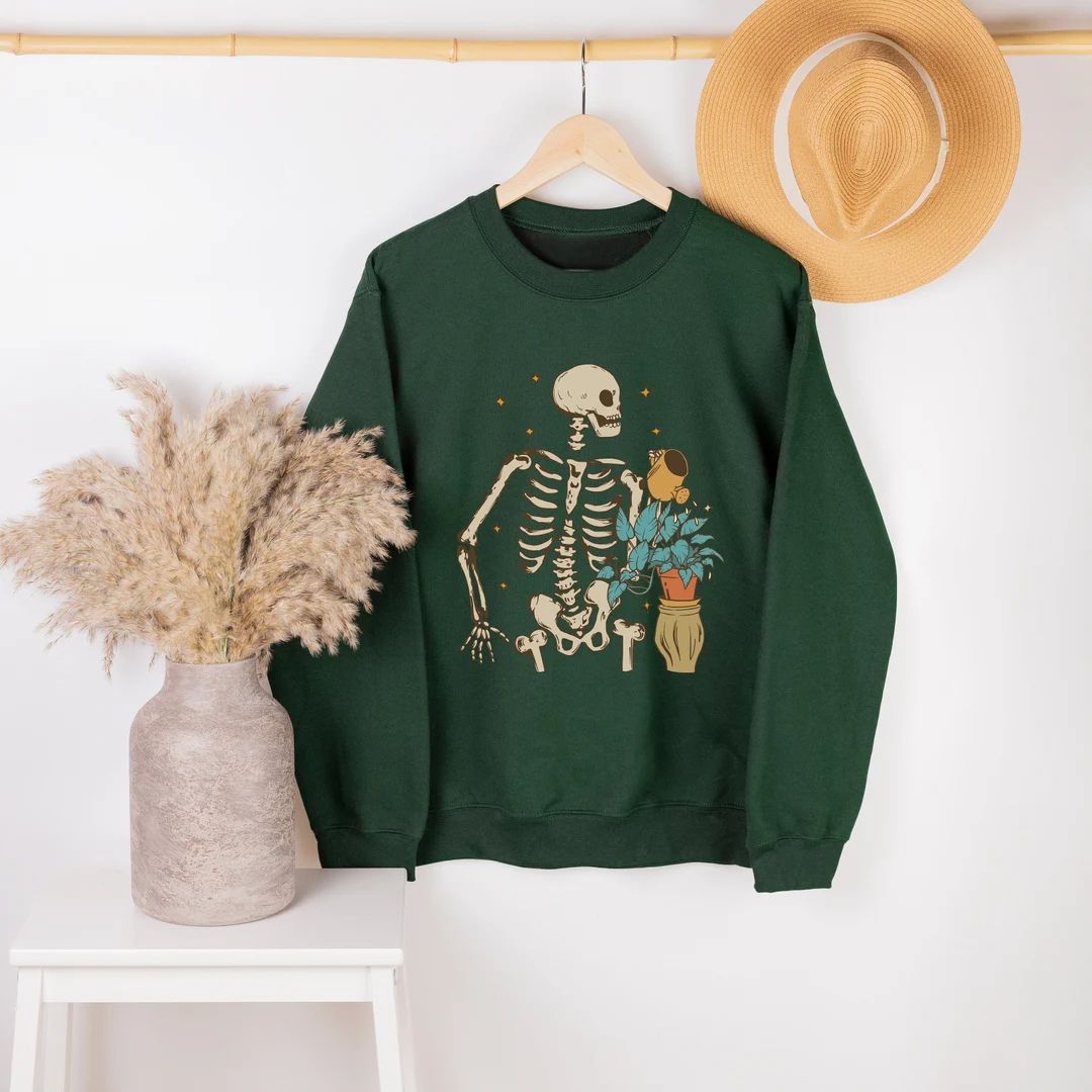 Skeleton Plant Sweatshirt the Gardener Sweatshirt Gardening - Etsy | Etsy (US)