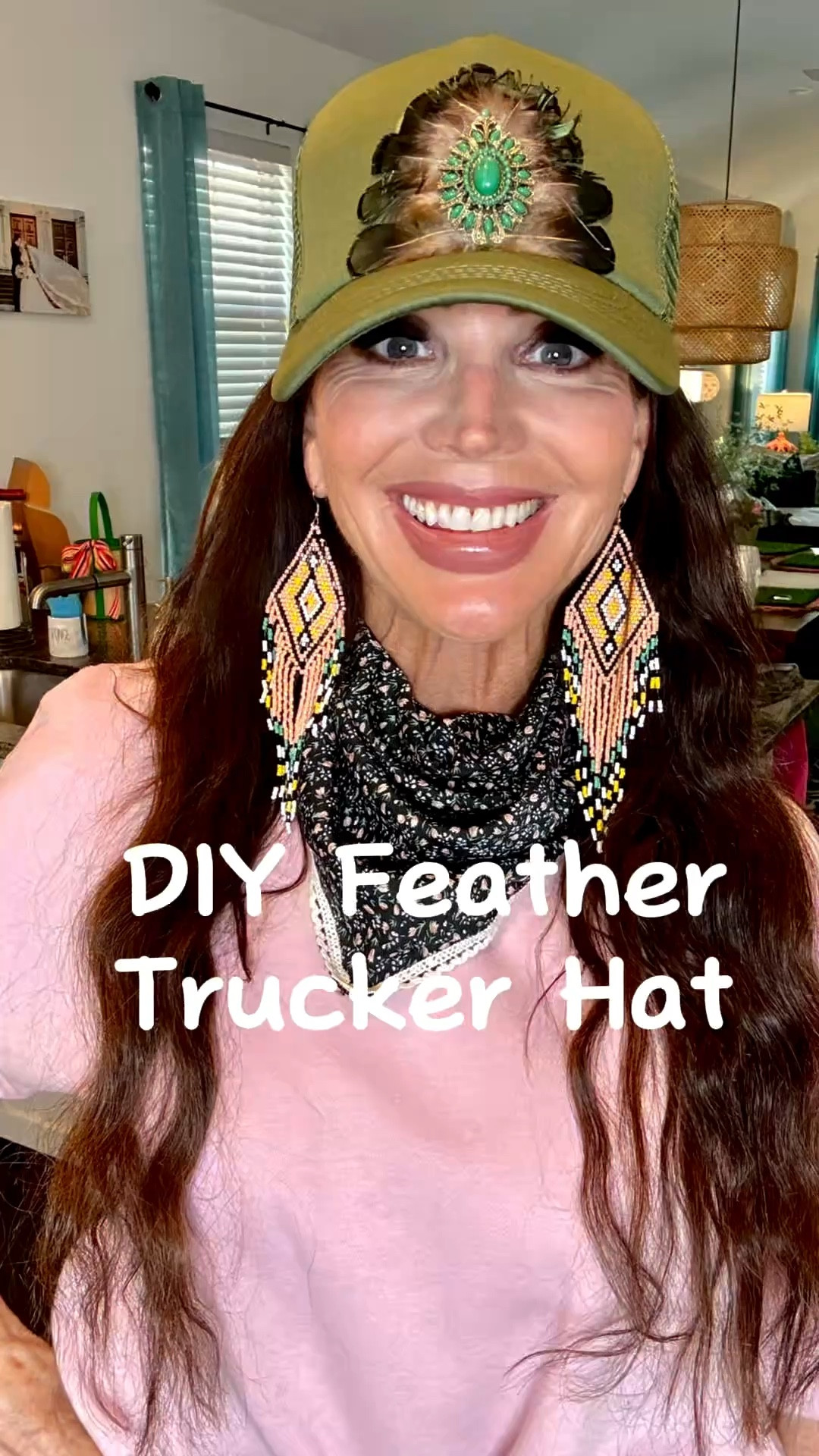 Feather Trucker 🪶🧢 Tutorial!  This is such a simple, fun and inexpensive project!!! 

#LTKOver40 #LTKSeasonal #LTKstorytime