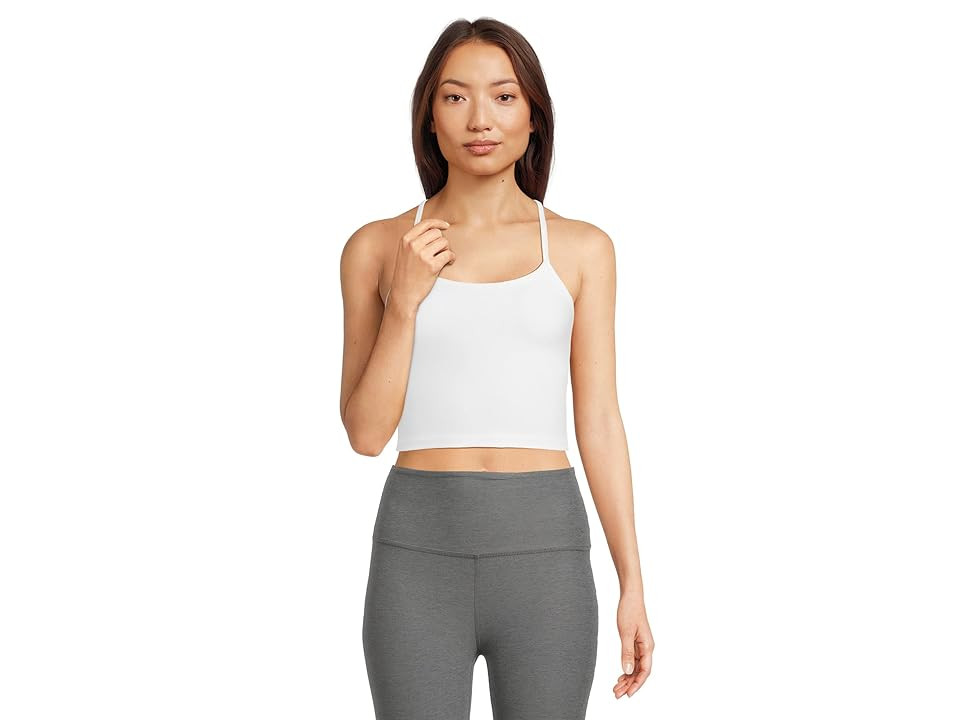 Beyond Yoga Spacedye Slim Racerback Cropped Tank Top Women's Clothing Cloud White : XS, Elastane/Polyester | Zappos
