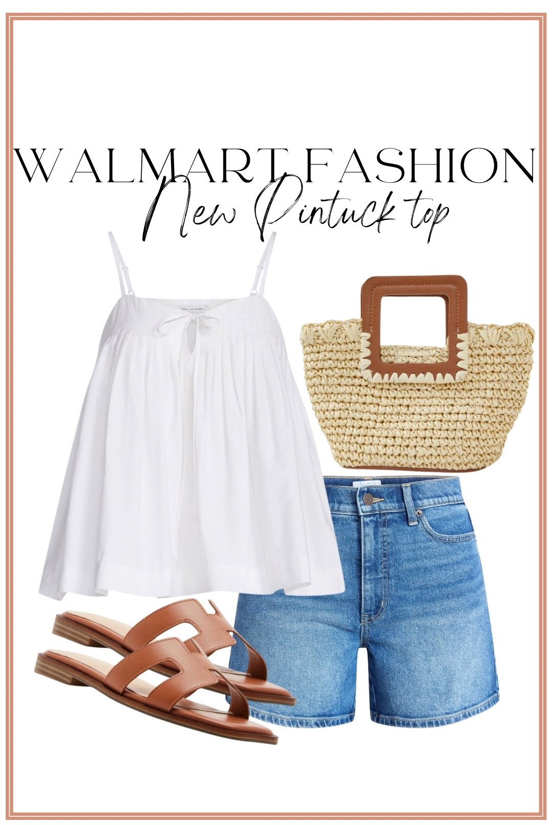This Walmart outfit is giving effortless summer style! ☀️ This gorgeous pintuck cami looks so much more expensive than it is, and I love how lightweight and breezy it feels for these hot summer days. Paired with my favorite denim shorts, woven tote, and comfy sandals, it’s the perfect look for everything from brunch to vacation, beach days, errands, and weekend adventures.

Every piece is affordable, easy to mix and match, and one you’ll wear on repeat all season long!

#walmartfashion #walmartfinds #walmartstyle #walmartnewarrivals #summerstyle #summeroutfit #affordablefashion #budgetfriendlyfashion #whitecami #pintucktop #denimshorts #casualstyle #vacationoutfit #beachstyle #everydayfashion #lookforless #wovenbag #summeressentials #momstyle #ootd #fashionfinds #womenstyle #capsulewardrobe #summerwardrobe #everydayoutfit #styleinspo #affordablestyle #walmartmusthaves #classicstyle #summerfashion

#LTKootd #LTKPetite