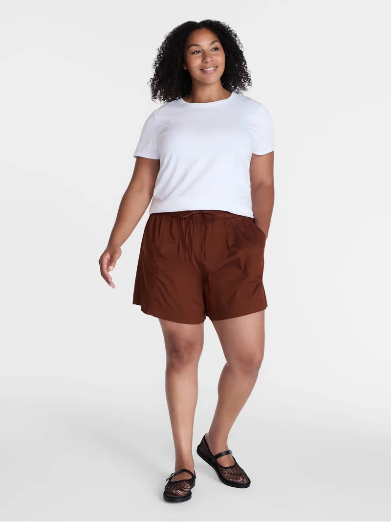 Time and Tru Women's Poplin Short, Sizes XS - XXXL | Walmart (US)