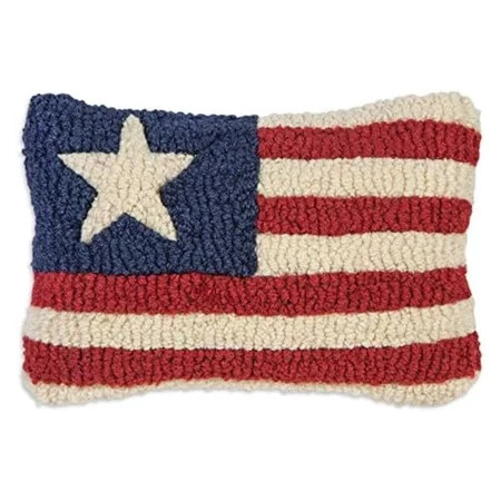 Artist-Designed Stars & Stripes Hand-Hooked Wool Decorative Throw Pillow (8 in x 12 in) 4th of July Pillow for Couches & Beds - Easy Care,Low Maintenance - Veteran,Patriotic Pillow | Walmart (US)