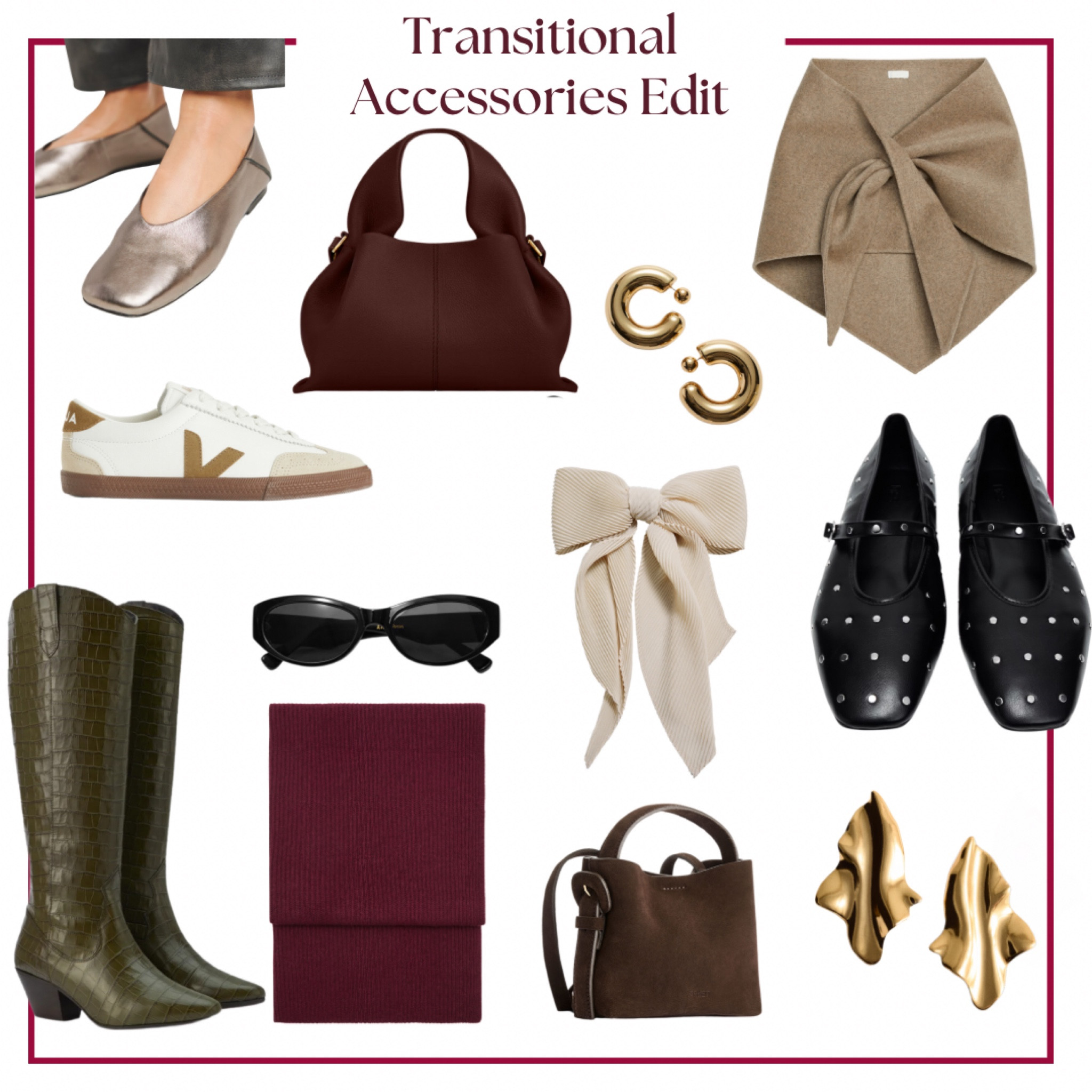 Transitional Accessories Edit - all the New In inspo for the new season 🍂

Wide fit shoes burgundy studded flats gold hoops suede 

#LTKuk #LTKautumn